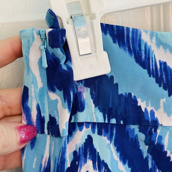 Lilly Pulitzer Lolani Silk Palazzo Pant Blue Swish Skipped a Beach Size 0 - Picture 4 of 4